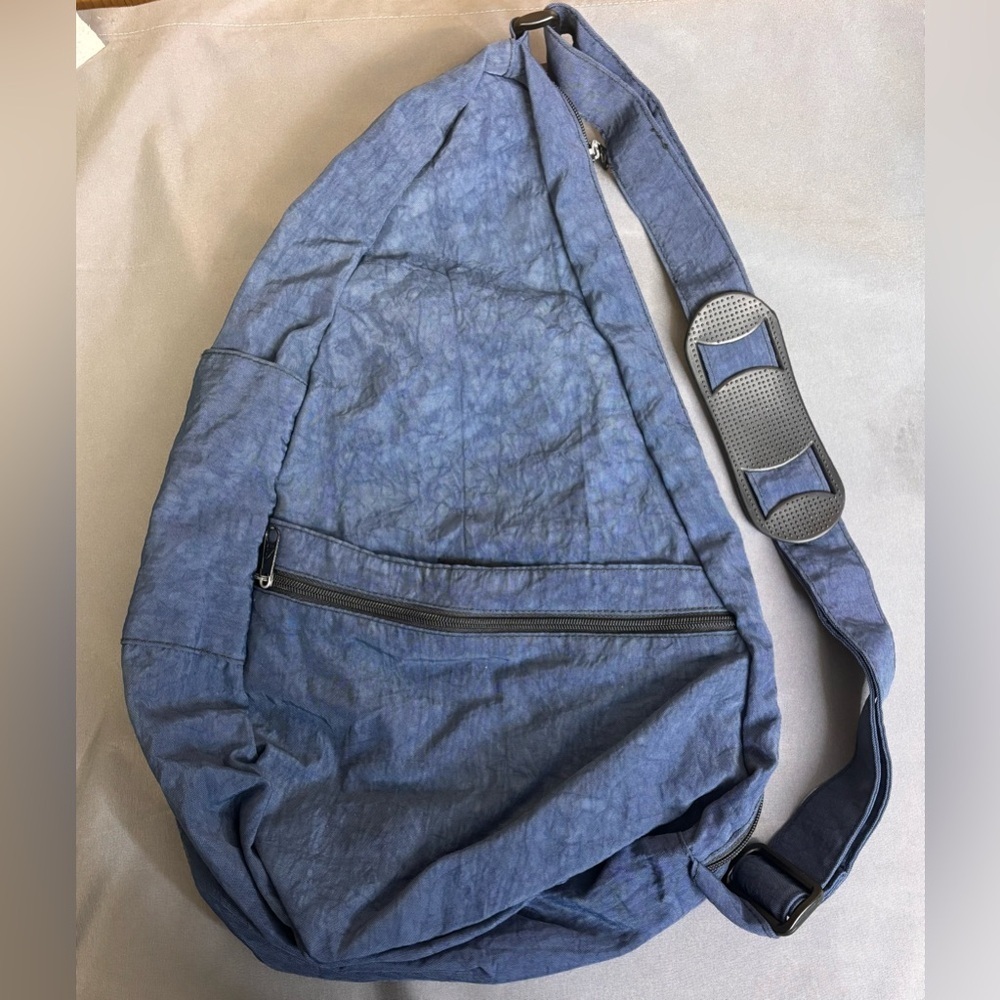 Ameribag Distressed Nylon Healthy Back Bag Navy Blue